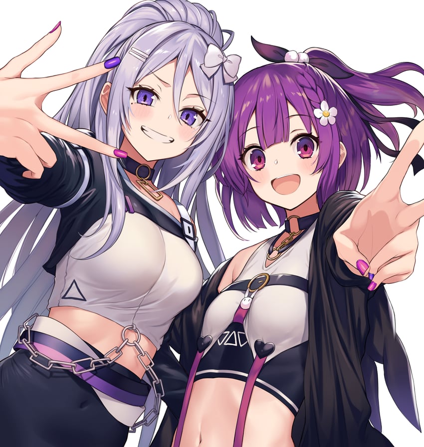 higuchi kaede and tenjin kotone (nijisanji and 2 more) drawn by kurebayashi_noe