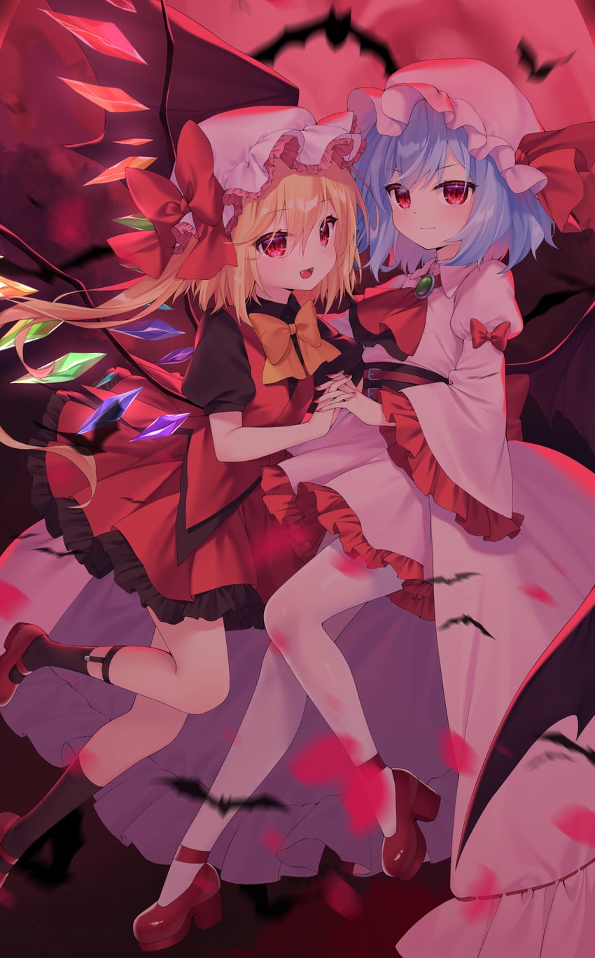 remilia scarlet and flandre scarlet (touhou) drawn by poppy_(poppykakaka)
