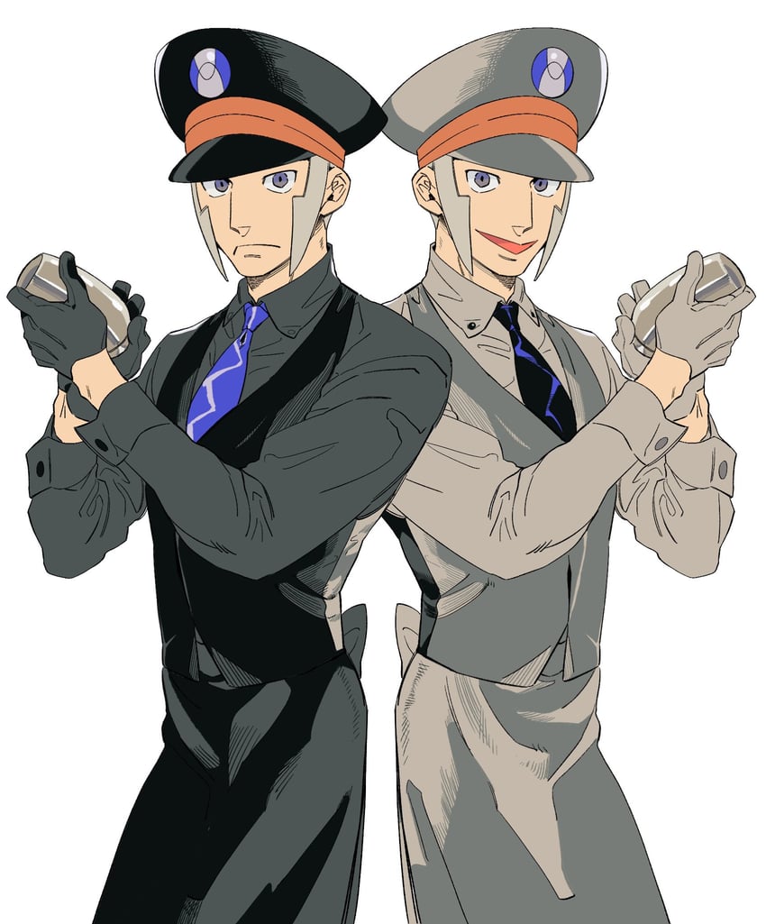 ingo and emmet (pokemon and 1 more) drawn by green_(grimy)