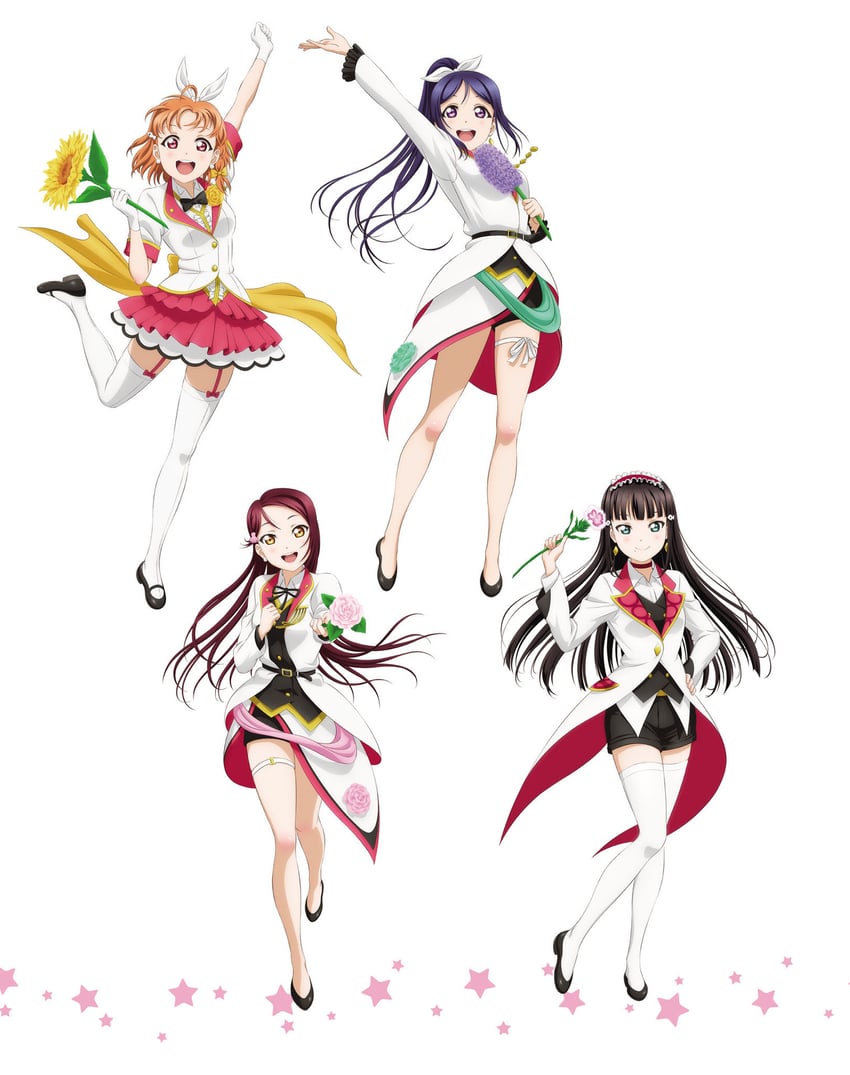 sakurauchi riko, takami chika, matsuura kanan, and kurosawa dia (love live! and 1 more)