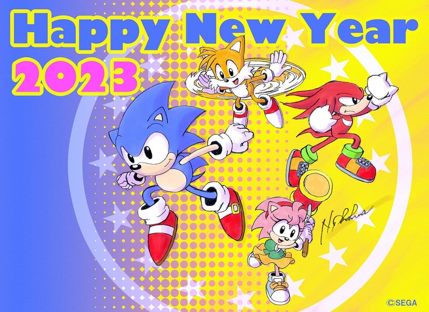 sonic the hedgehog, amy rose, tails, knuckles the echidna, classic sonic, and 3 more (sonic and 2 more) drawn by ooshima_naoto