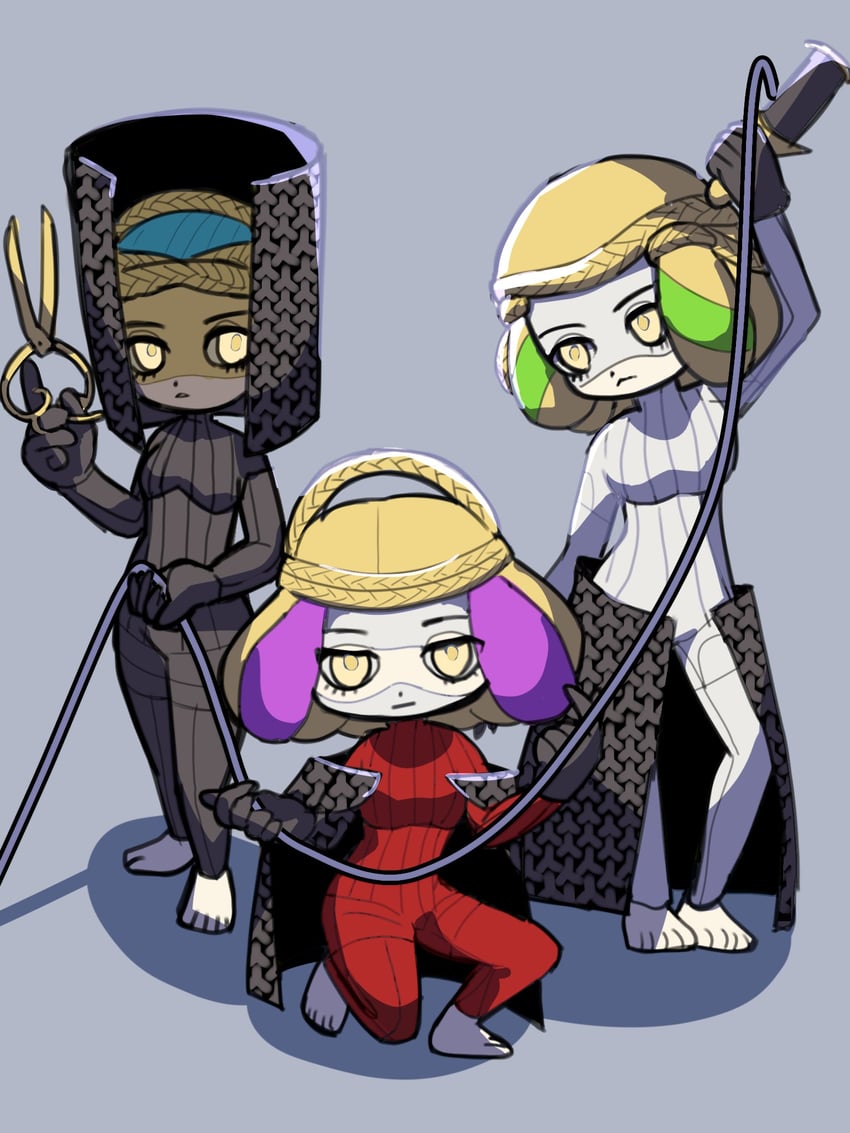 atropos, lachesis, and clotho (shin megami tensei) drawn by 4me3ba_niku