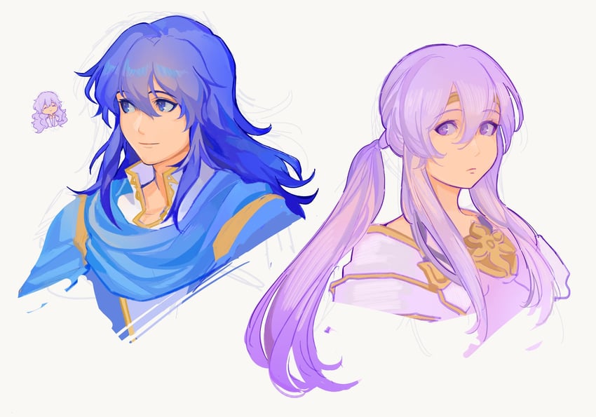 seliph, julia, and deirdre (fire emblem and 1 more) drawn by lamb_(contra_entry)