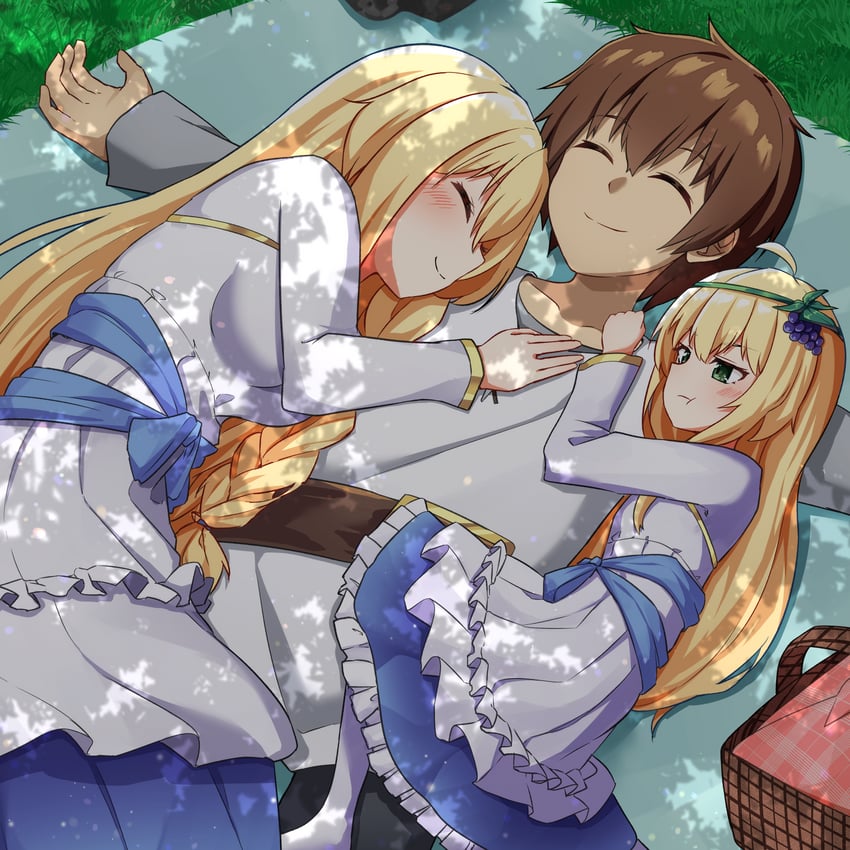 satou kazuma and iris (kono subarashii sekai ni shukufuku wo!) drawn by nenosame