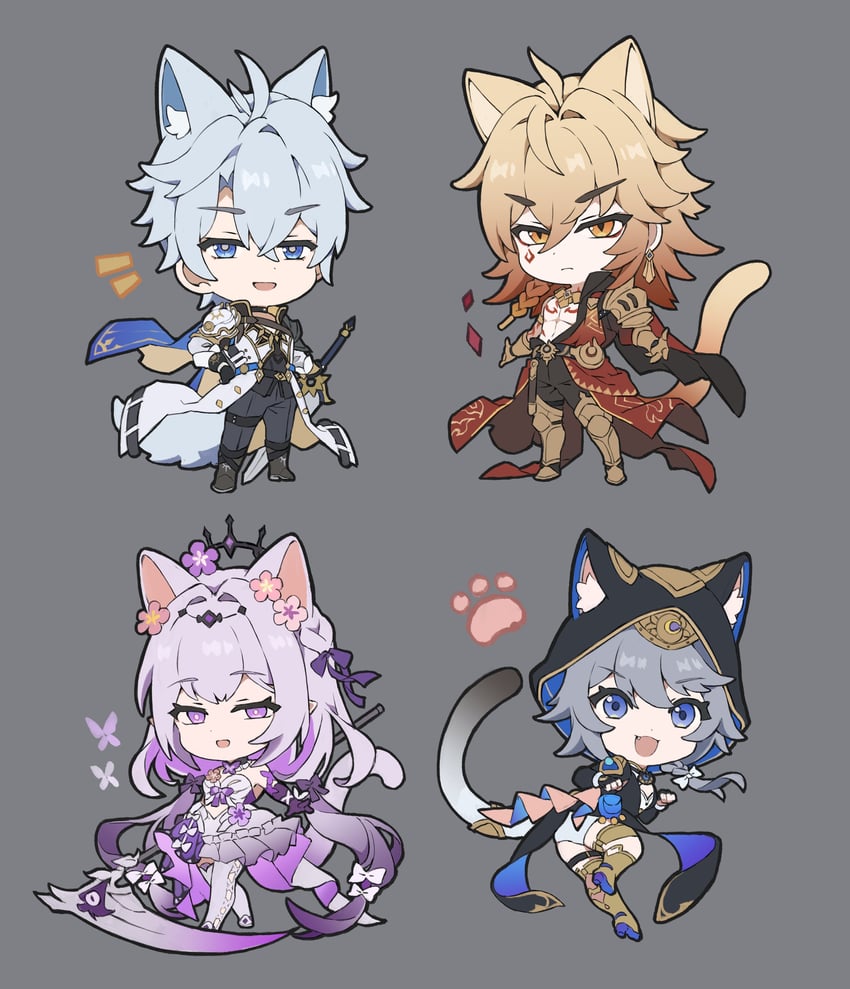 castorice, phainon, mydei, and cipher (honkai and 1 more) drawn by papajay_(jennygin2)