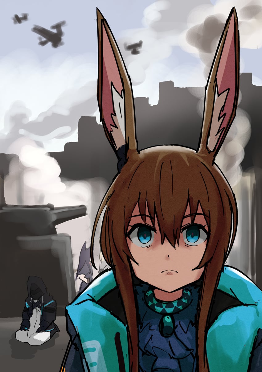 doctor and amiya (arknights and 1 more) drawn by tenten_(chan4545)