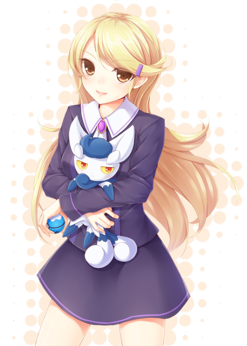 meowstic, ace trainer, and astrid (pokemon and 1 more) drawn by dabadhi