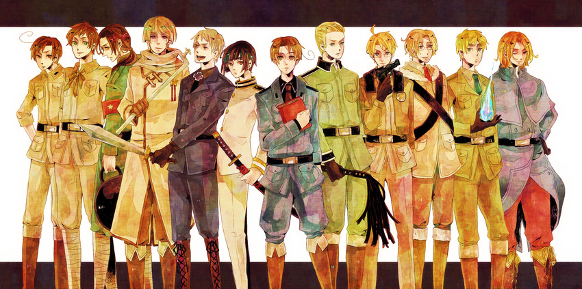 america, united kingdom, japan, russia, china, and 7 more (axis powers hetalia and 1 more) drawn by cheepcheep