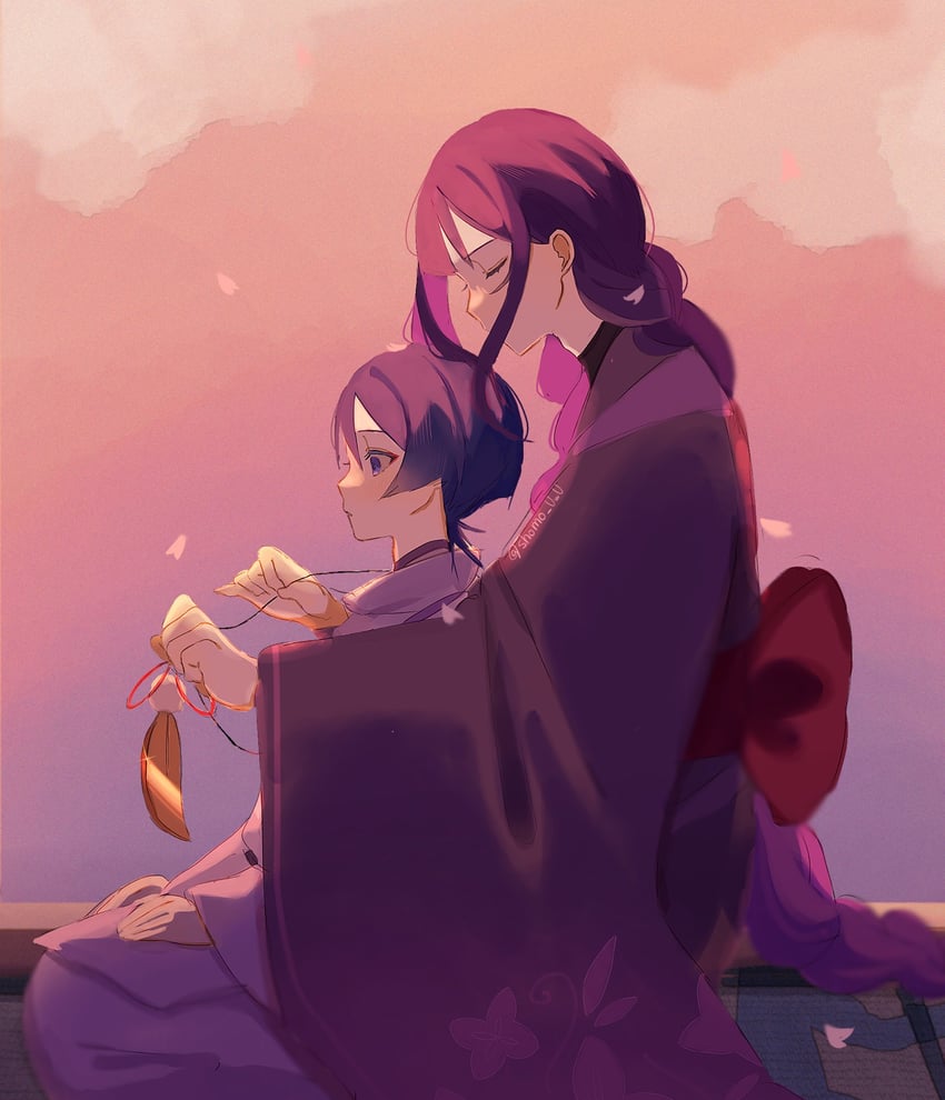 raiden shogun and scaramouche (genshin impact) drawn by shomo_uwu