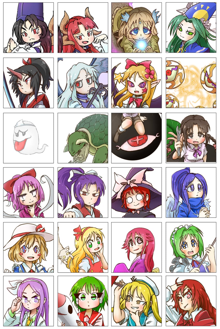 kirisame marisa, mima, okazaki yumemi, kitashirakawa chiyuri, konngara, and 20 more (touhou and 2 more) drawn by chamaji