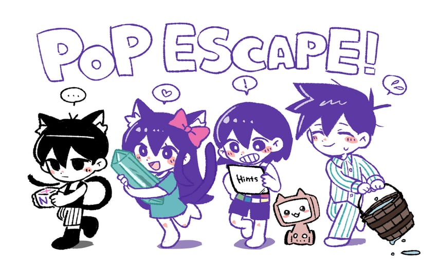omori, aubrey, kel, and hero (omori and 1 more) drawn by kireso_majide