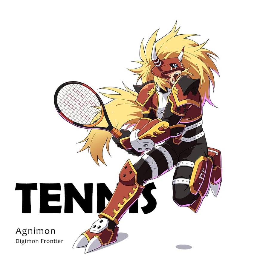 agnimon (digimon and 1 more) drawn by lao_wen