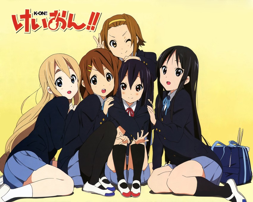 akiyama mio, nakano azusa, hirasawa yui, tainaka ritsu, and kotobuki tsumugi (k-on!) drawn by horiguchi_yukiko
