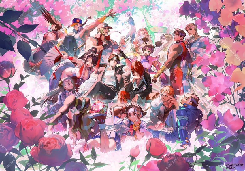 cammy white, shiranui mai, kasugano sakura, terry bogard, ingrid, and 14 more (street fighter and 10 more) drawn by mita_chisato