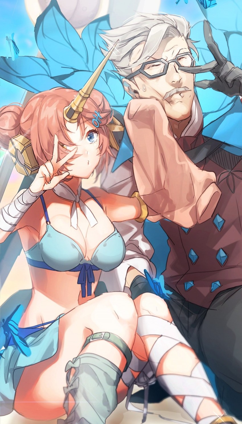 frankenstein's monster and james moriarty (fate and 2 more) drawn by no-kan