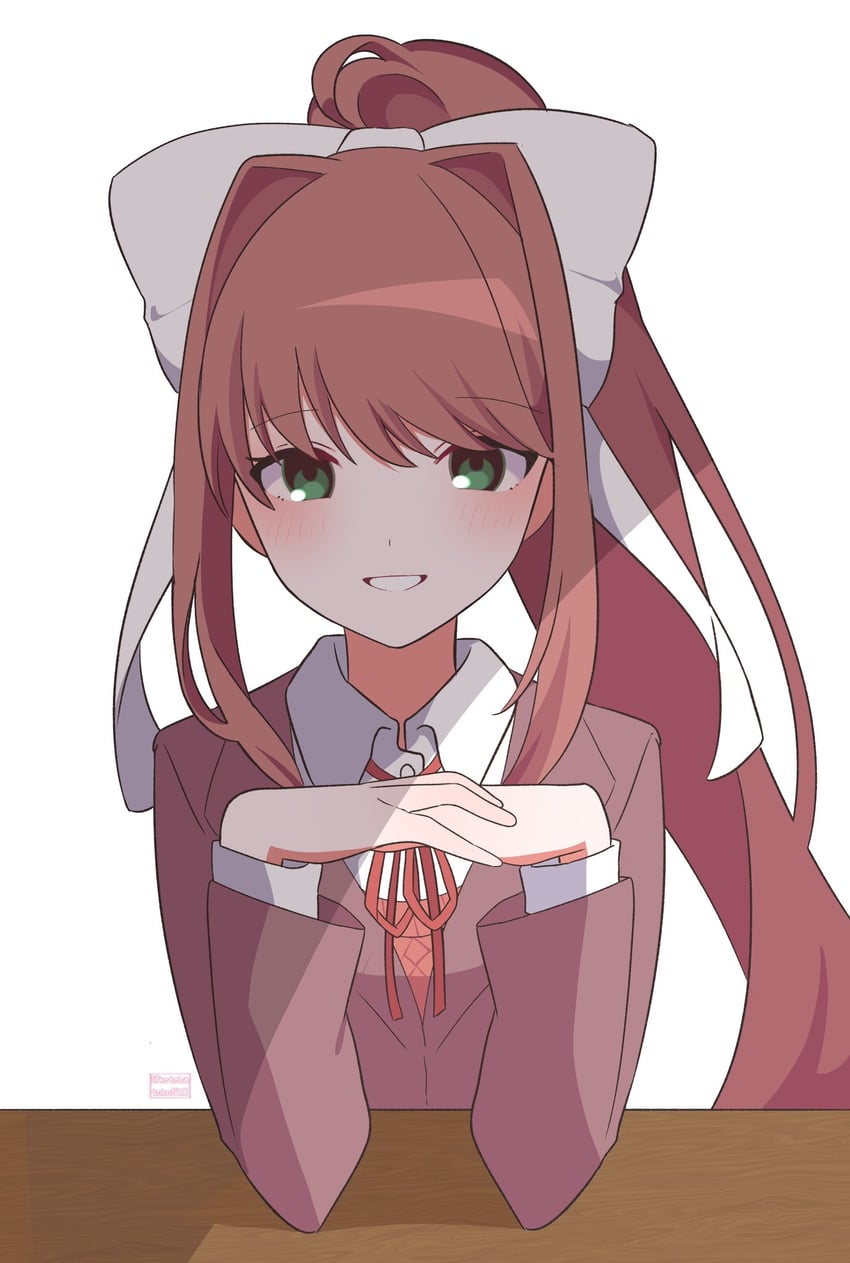 monika (doki doki literature club) drawn by kotohatoko510