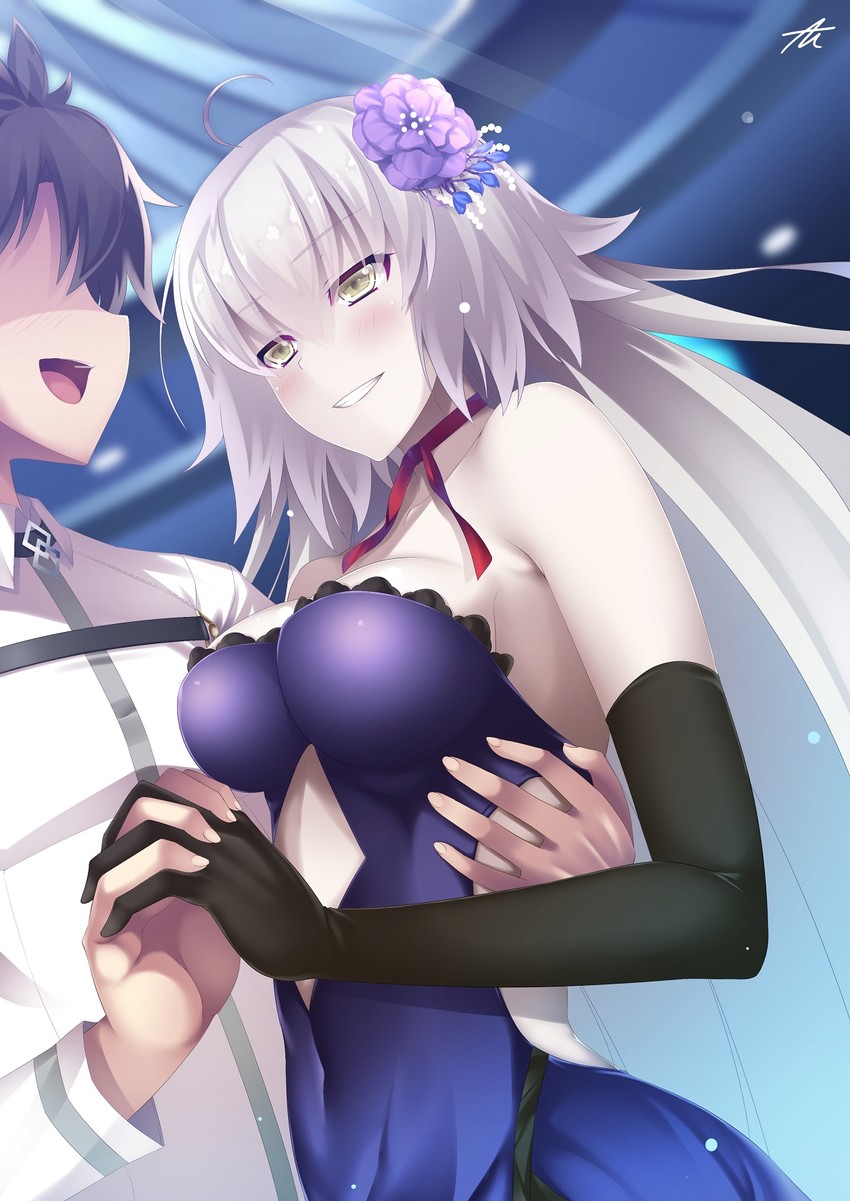 fujimaru ritsuka and jeanne d'arc alter (fate and 1 more) drawn by asakura_kukuri