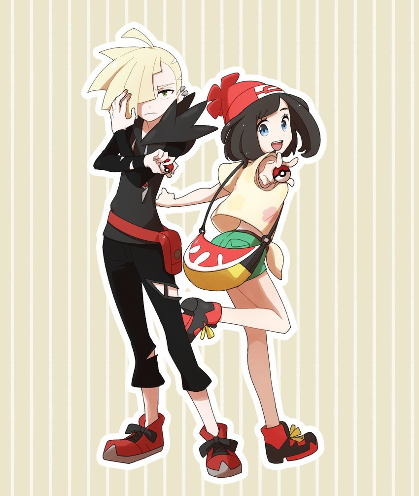 selene and gladion (pokemon and 1 more) drawn by miu_(miuuu_721)