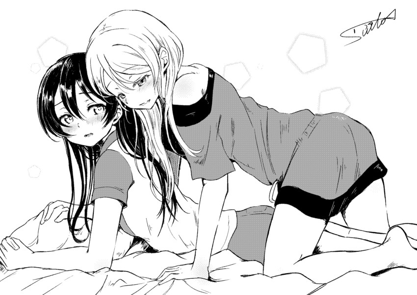 sonoda umi and ayase eli (love live! and 1 more) drawn by suito