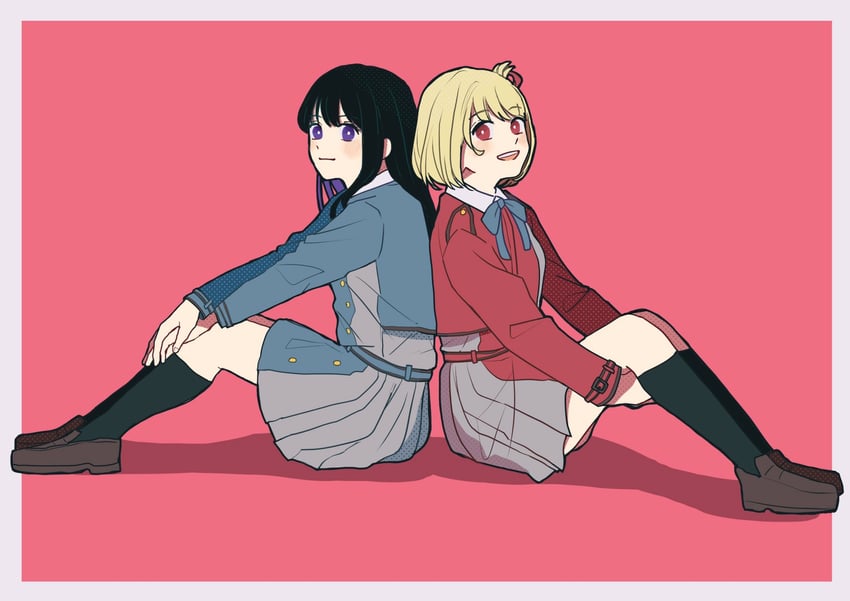 nishikigi chisato and inoue takina (lycoris recoil) drawn by kuro_gomaa