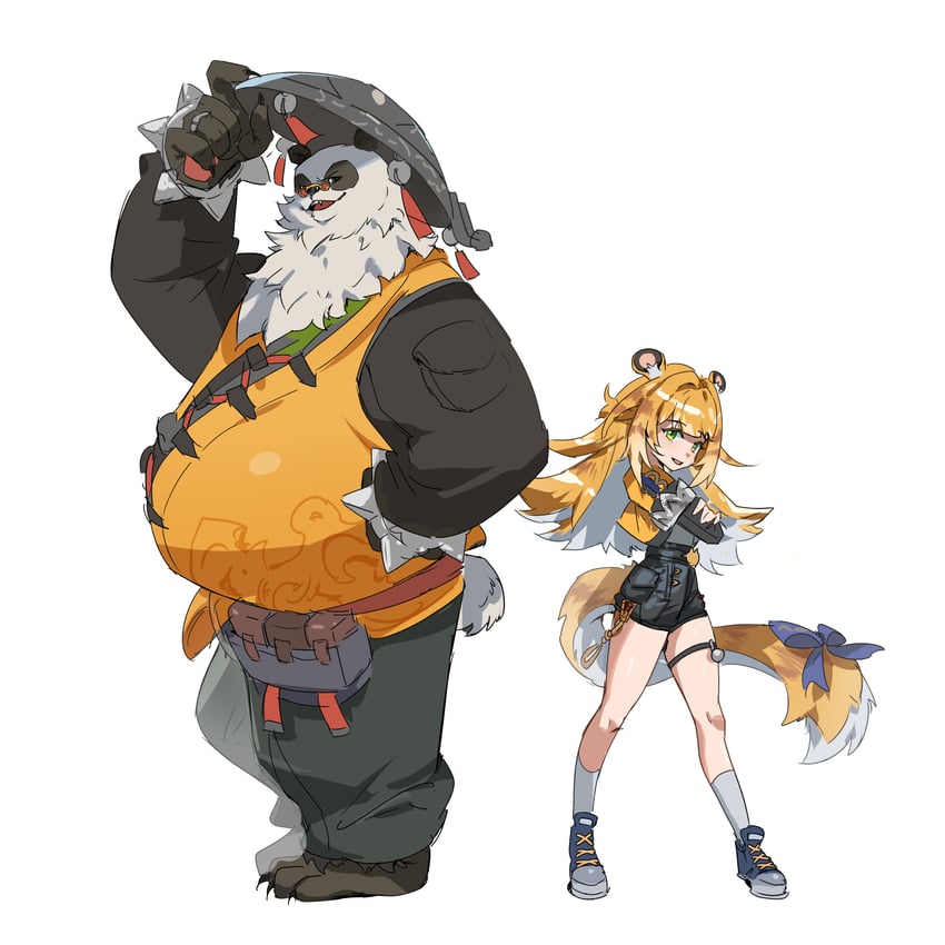 ju fufu and pan yinhu (zenless zone zero) drawn by jodytsengart
