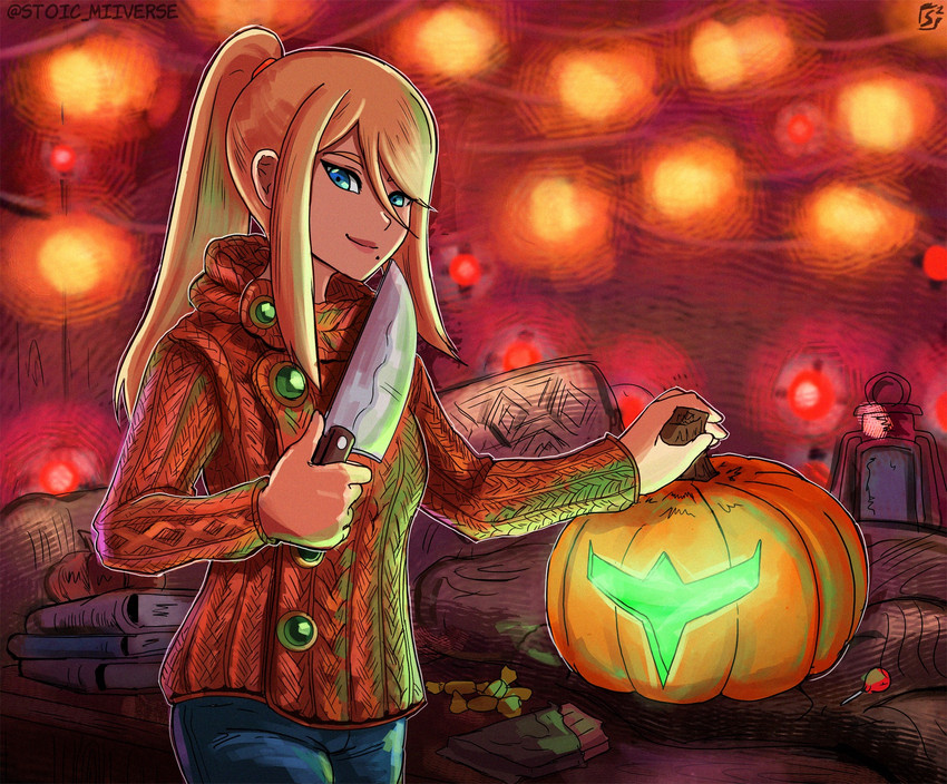 samus aran and e.m.m.i. (metroid and 1 more) drawn by stoic_seraphim