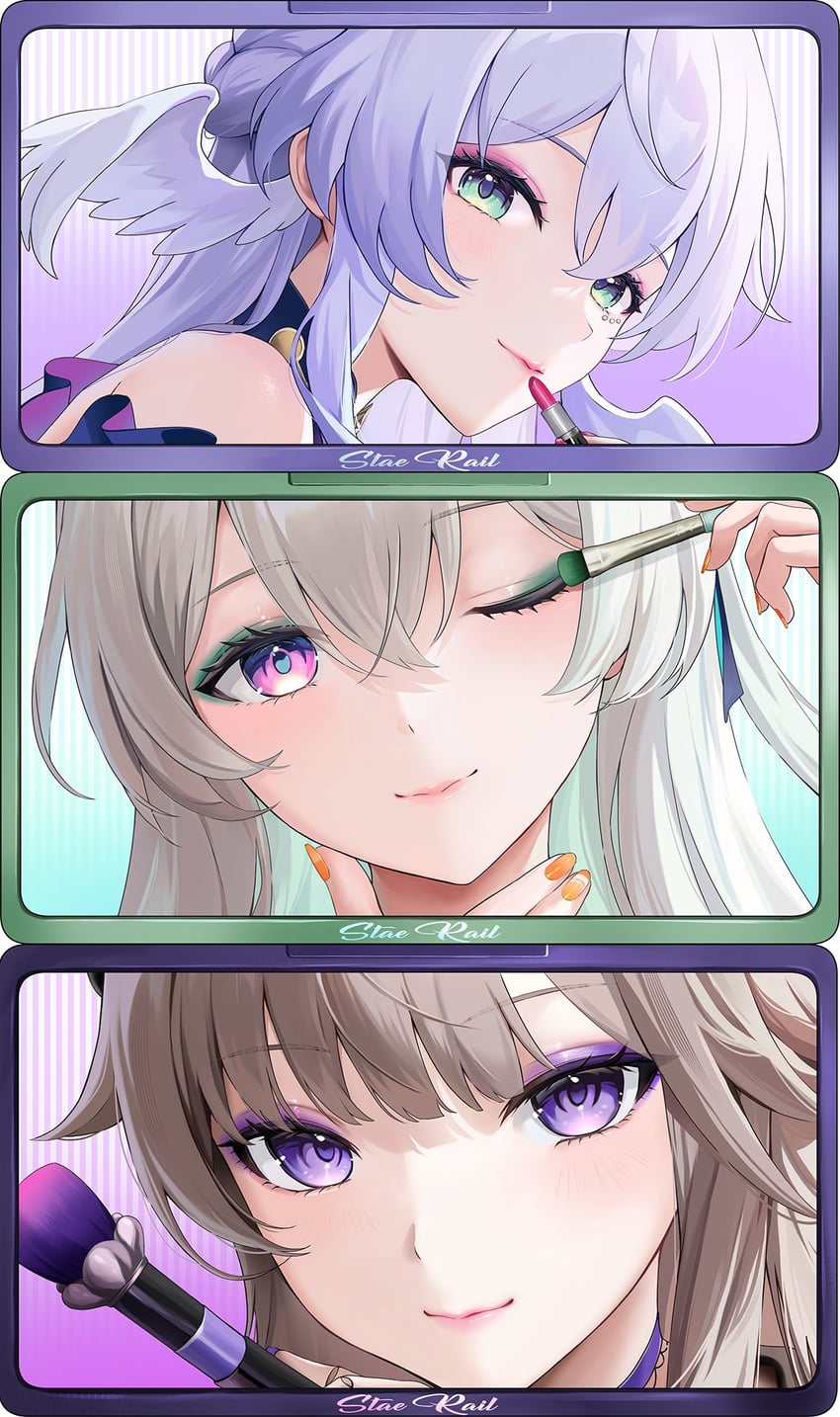 firefly, robin, herta, and the herta (honkai and 1 more) drawn by kottungyang