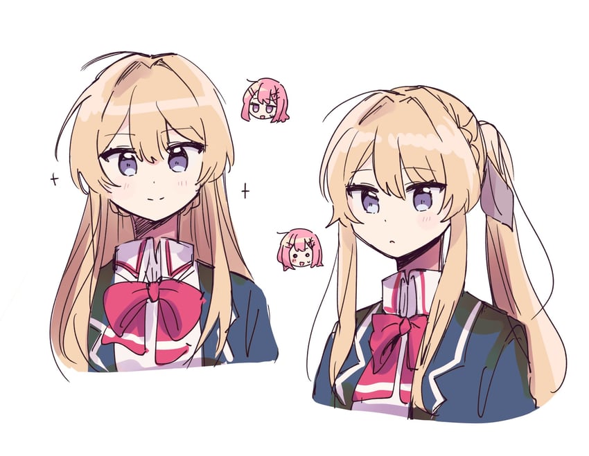 amaori renako and ouzuka mai (watashi ga koibito ni nareru wake naijan murimuri!) drawn by byaegsu