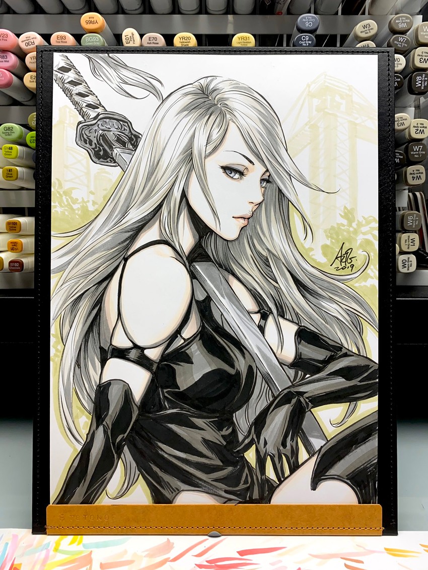 a2 (nier and 1 more) drawn by stanley_lau