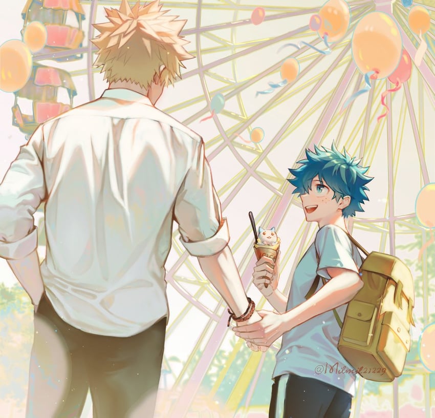 midoriya izuku and bakugou katsuki (boku no hero academia) drawn by milmil_(wa_ten'nendesu)
