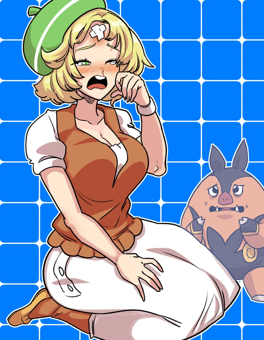 bianca and pignite (pokemon and 1 more) drawn by dinoyhs