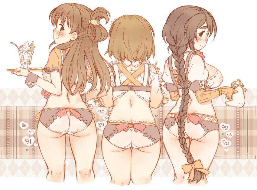 mimura kanako, makihara shiho, and aihara yukino (idolmaster and 1 more) drawn by 7010