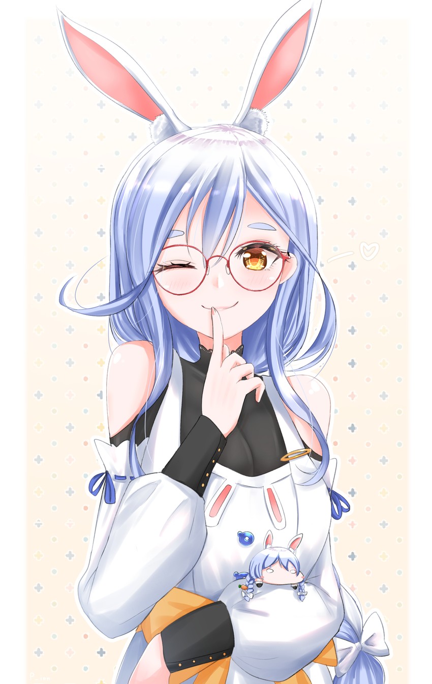 usada pekora and pekomama (hololive) drawn by p_ion