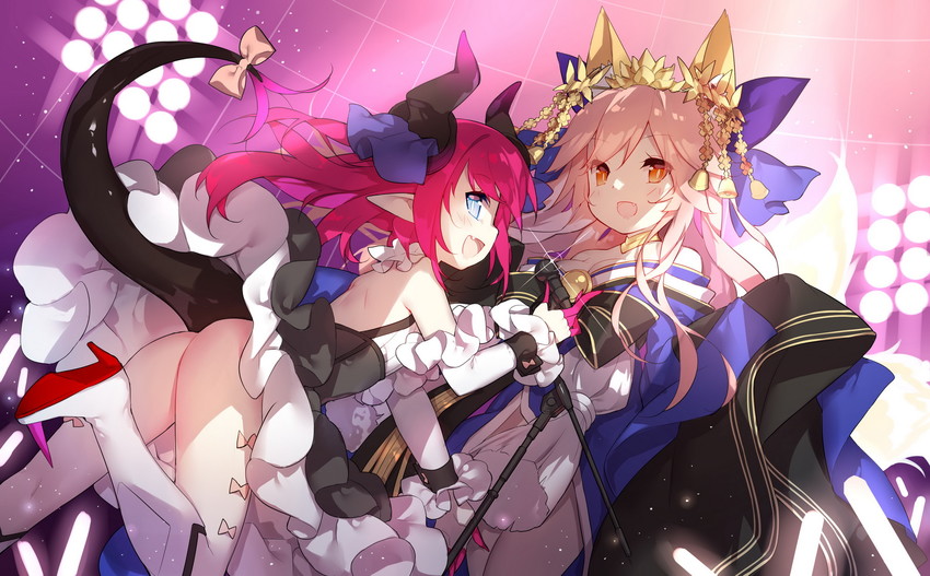 tamamo, tamamo no mae, and elizabeth bathory (fate and 3 more) drawn by saru