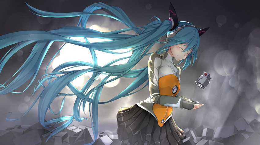 hatsune miku (vocaloid and 1 more) drawn by hiraba_6018