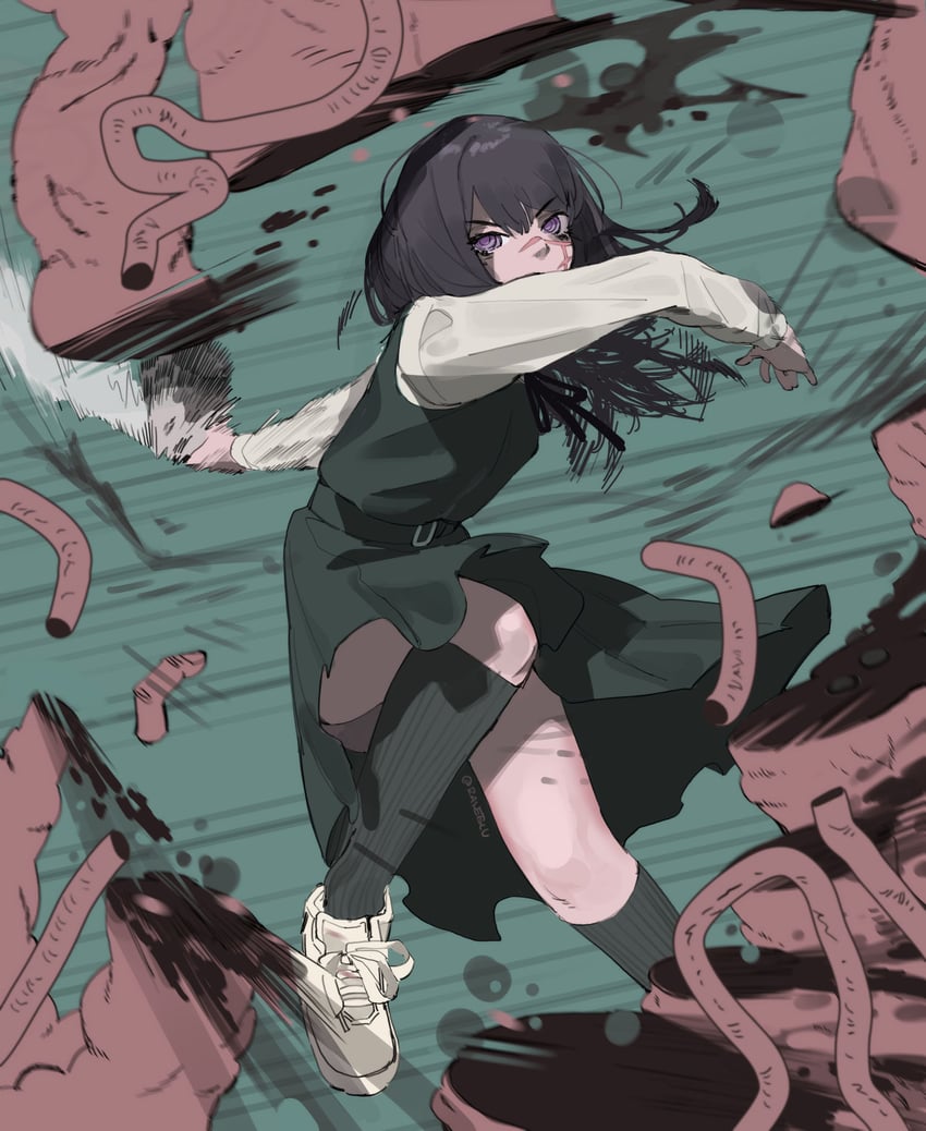 yoru and justice devil (chainsaw man) drawn by raneblu