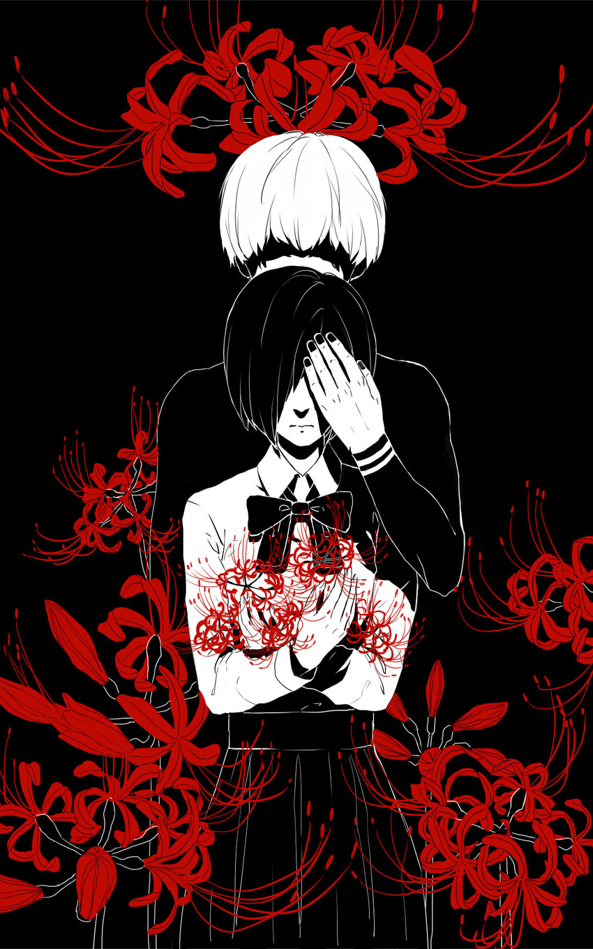 kaneki ken and kirishima touka (tokyo ghoul) drawn by ppportia