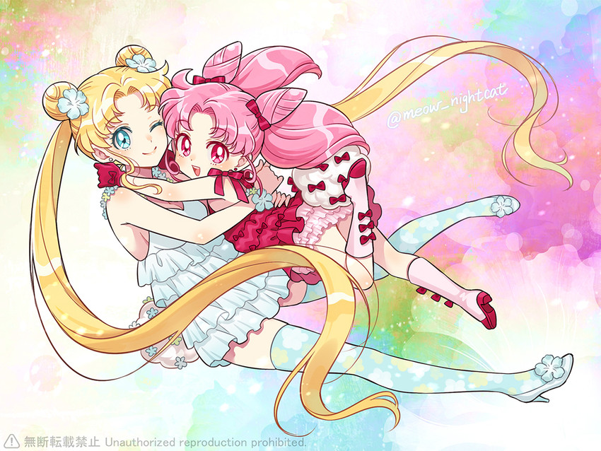 tsukino usagi and chibi usa (bishoujo senshi sailor moon) drawn by nightcat