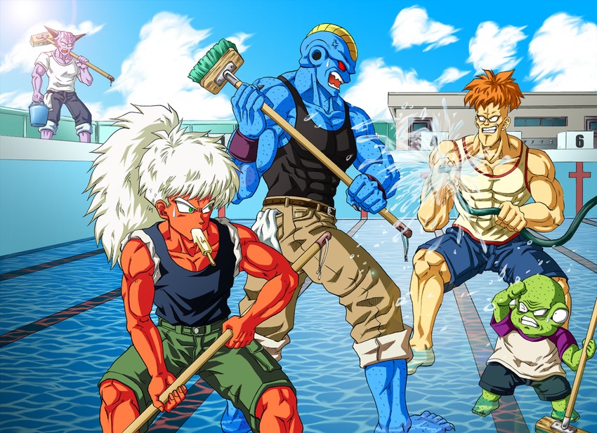captain ginyu, jeice, burter, ginyu force, recoome, and 1 more (dragon ball and 1 more) drawn by shinomiya_akino