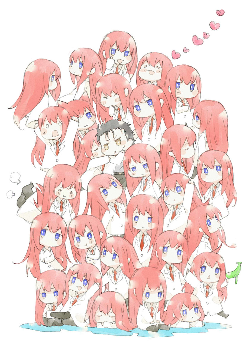 makise kurisu and okabe rintarou (steins;gate) drawn by huwahuwa_youmou