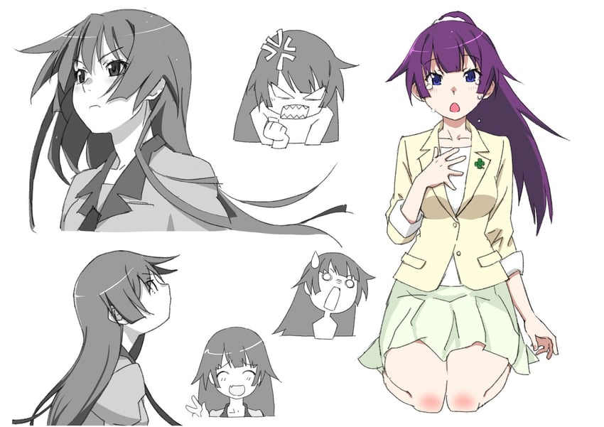 senjougahara hitagi (monogatari) drawn by itoma_mahimahi