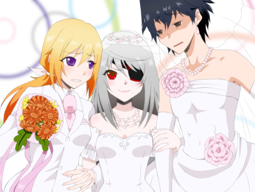 charlotte dunois, laura bodewig, and orimura ichika (infinite stratos) drawn by 9646emily