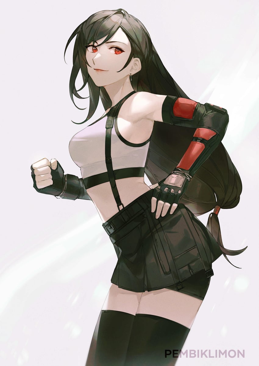 tifa lockhart (final fantasy and 2 more) drawn by pembiklimon