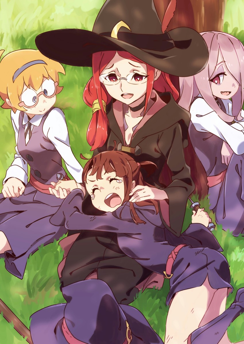 kagari atsuko, sucy manbavaran, lotte jansson, ursula charistes, and shiny chariot (little witch academia) drawn by tama_(tama-s)