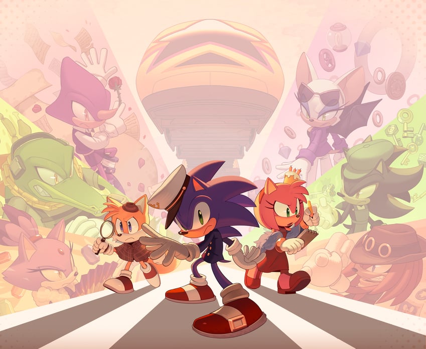 sonic the hedgehog, shadow the hedgehog, amy rose, blaze the cat, rouge the bat, and 6 more (sonic and 1 more) drawn by digimin