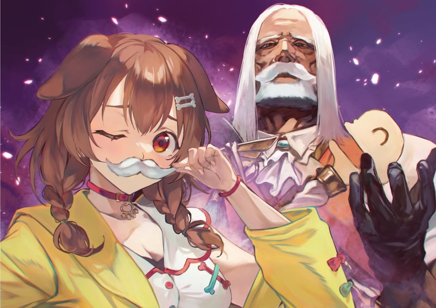inugami korone and jp (hololive and 2 more) drawn by otsudou