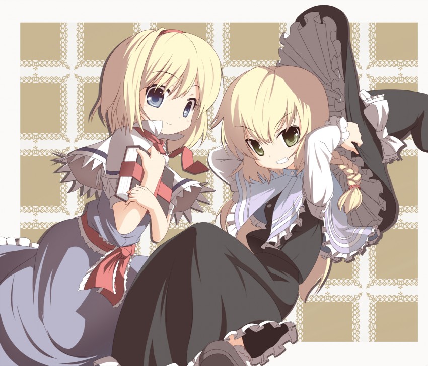 kirisame marisa and alice margatroid (touhou) drawn by miko_machi