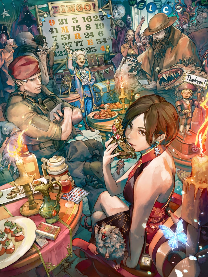 leon s. kennedy, ada wong, albert wesker, jack krauser, luis sera, and 2 more (resident evil and 1 more)