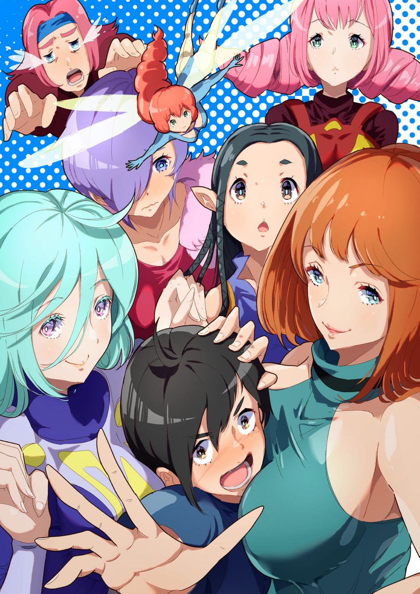 cham fau, ciela lapana, shou zama, marvel frozen, elle humn, and 3 more (seisenshi dunbine) drawn by sakusakusakurai