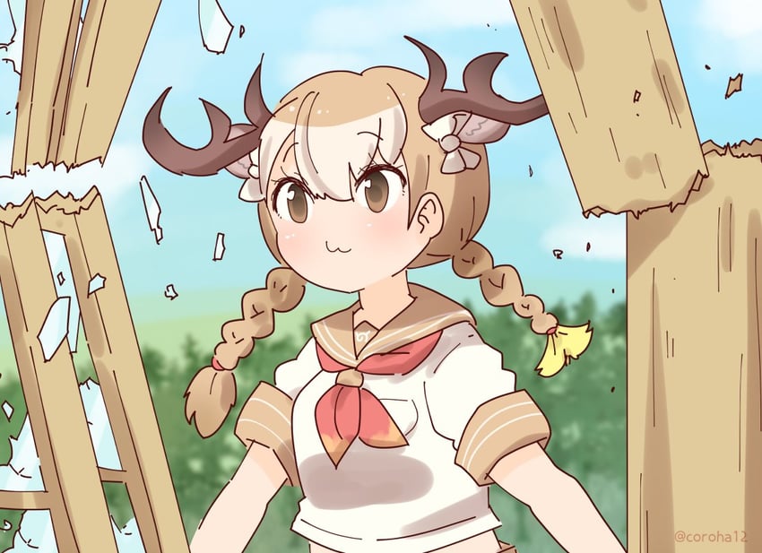 sika deer (kemono friends and 1 more) drawn by coroha